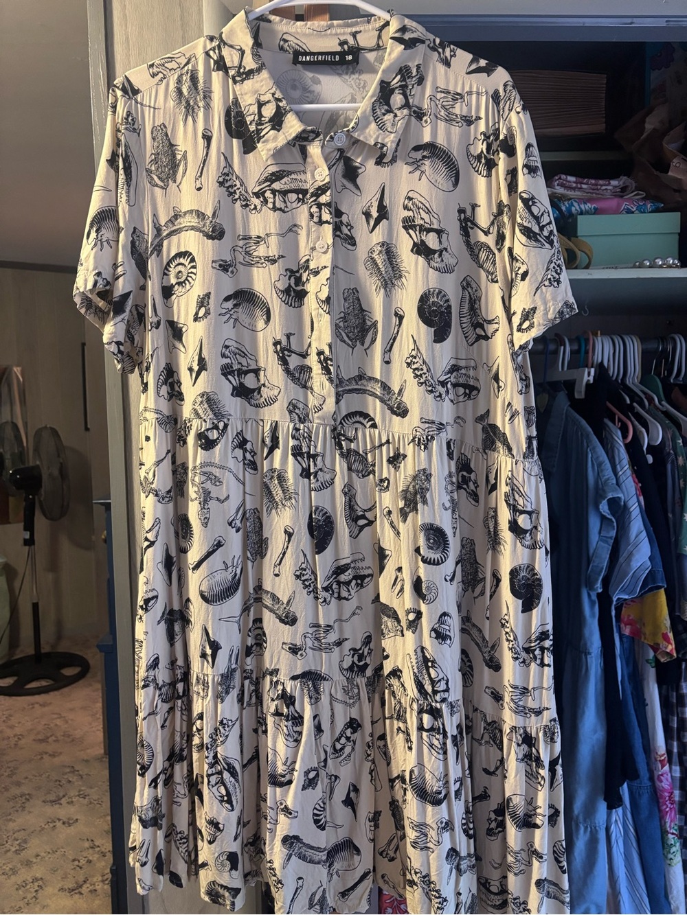 ModCloth Dangerfield Body Fossils Tiered Collared Dress - Picture 2 of 5